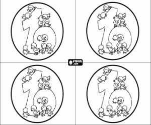 Coloriage Cartes d'invitation pour le f�te de 10e anniversaire