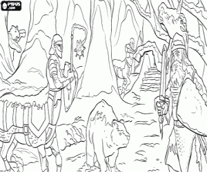 Coloriage Certains des prisonniers transform�s en pierre par Jadis, la Sorci�re Blanche