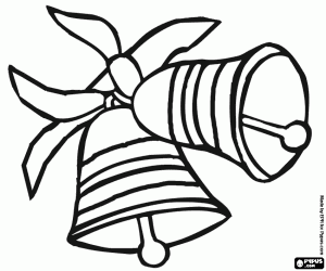 Coloriage Cloches de No�l rejoint par une boucle
