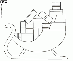 Coloriage Compl�te de tra�neau avec les cadeaux de No�l