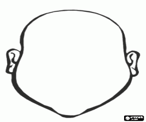 Coloriage Contour de t�te avec le visage en blanc pour dessiner