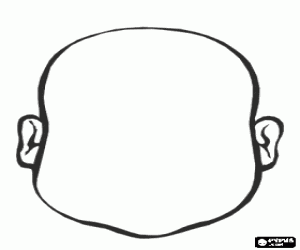 Coloriage Contour de visage per dessiner les yeux, le nez et la bouche