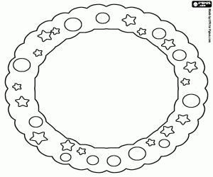 Coloriage Couronne de No�l d�cor� de boules et �toiles
