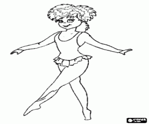 Coloriage Danseuse de ballet en pointe ou sur les pointes