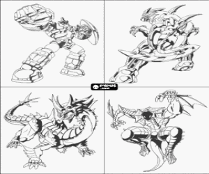 Coloriage Des invitations d'anniversaire avec des dessins de Bakugan