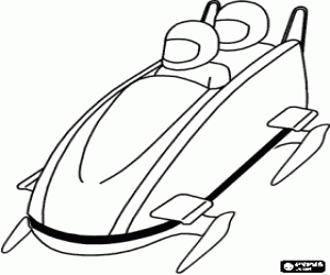 Coloriage Descente en bobsleigh ou bob � deux