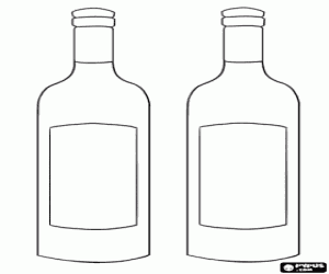 Coloriage Deux bouteilles de vin avec une �tiquette blanche pour d�corer