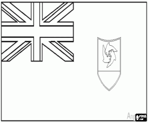 Coloriage Drapeau d'Anguilla, territoire britannique d�outre-mer de la Cara�be 