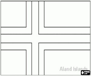 Coloriage Drapeau d'�land ou Aland, territoire autonome finlandais