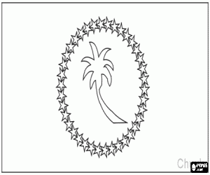Coloriage Drapeau de Chuuk, un des �tats f�d�r�s de Micron�sie