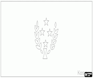 Coloriage Drapeau de Kosrae, un des �tats f�d�r�s de Micron�sie