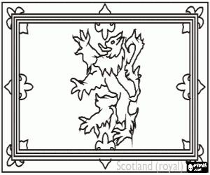 Coloriage Drapeau de l'�cosse, nation de le Royaume-Uni - Royal �tendard de l'�cosse