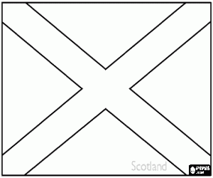 Coloriage Drapeau de l'�cosse, nations de le Royaume-Uni