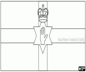 Coloriage Drapeau de l'Irlande du Nord, nation du Royaume-Uni