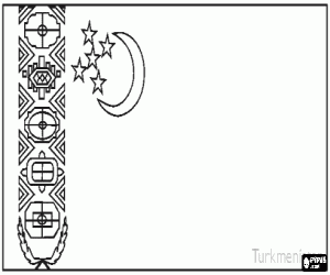 Coloriage Drapeau de le Turkm�nistan