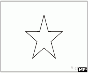 Coloriage Drapeau de le Vi�t Nam, Vi�tnam, Vietnam ou Viet Nam