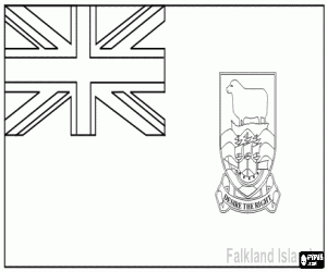Coloriage Drapeau de les �les Malouines, territoire britannique d'outre-mer de l'Atlantique Sud