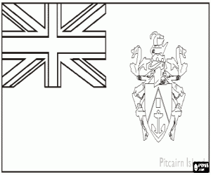 Coloriage Drapeau de les �les Pitcairn, territoire britannique d'outre-mer dans l'oc�an Pacifique