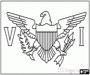 Coloriage Drapeau de les �les Vierges des �tats-Unis 