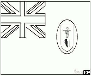 Coloriage Drapeau de Montserrat, territoire d'outre-mer du Royaume-Uni des Cara�bes