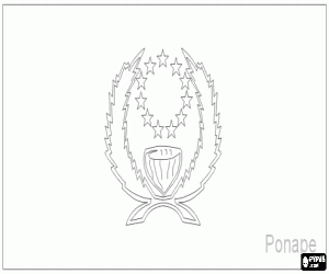 Coloriage Drapeau de Pohnpei ou Ponape, un des �tats f�d�r�s de Micron�sie