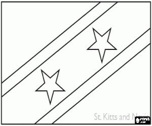 Coloriage Drapeau de Saint-Christophe-et-Ni�v�s