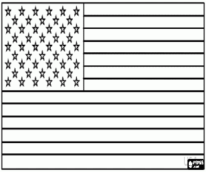 Coloriage Drapeau des �tats-Unis ou �tats-Unis d'Am�rique ou USA