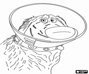 Coloriage Dug, le chien que parle, un golden retriever avec son collier sp�cial