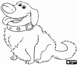 Coloriage Dug, un chien tr�s dr�le ami de Carl et Russell
