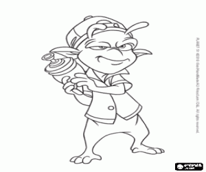 Coloriage Eckle avec son arme contre les monstres et les �trangers