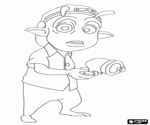 Coloriage Eckle, voisin et ami de Lem, un enfant de sept ans de Planet 51