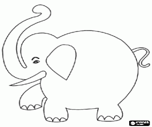 Coloriage �l�phant avec le tube � haute