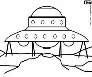 Coloriage Engin spatial a atterri sur la plan�te lointaine
