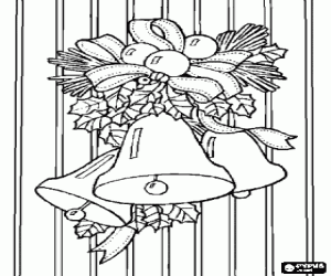 Coloriage Ensemble de trois cloches orn�es de d�corations de No�l