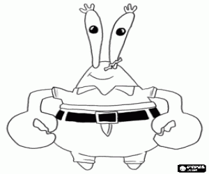Coloriage Eug�ne H. Krabs, Capitaine Krabs est le propri�taire du restaurant o� Bob l'Eponge et Carlo travail