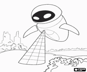 Coloriage Eve explorer la Terre