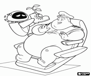 Coloriage Eve montrant � la plante alle Capitaine McCrea comme preuve de l'existence de la vie sur Terre