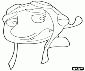 Coloriage Face Gwizdo, un chasseur de dragons tr�s efficace et infatigable parleur