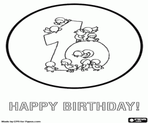 Coloriage F�licite l'anniversaire de 10 ann�es de vos amis 