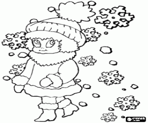 Coloriage Fille tr�s chaude pour l'hiver