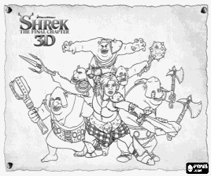 Coloriage Fiona principaux des guerriers ogres