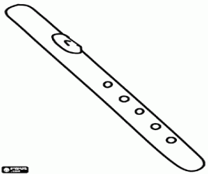 Coloriage Fl�te, instrument de musique � vent compos� d'un tube creux avec des trous et d'un biseau