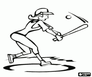Coloriage Frappeur frappeant de balle