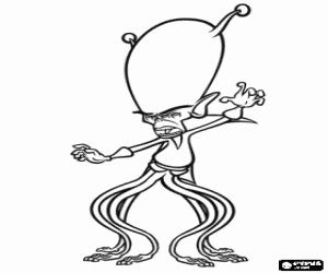 Coloriage Gallaxhar, le chef envahisseur alien ou extraterrestre