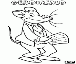 Coloriage Geronimo Stilton, le directeur du journal "El Eco del Rongeurs� de Sourisia