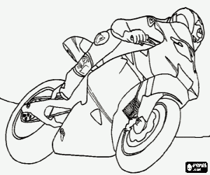 Coloriage Grand Prix moto - MotoGP avec pilot
