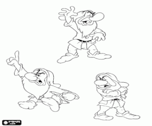 Coloriage Grincheux le nain qui se plaint toujours, est un bourru au grand coeur