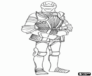 Coloriage Guerrier � l'armure de combat