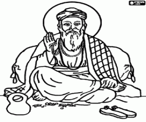 Coloriage Guru Nanak Dev, fondateur du Sikhisme