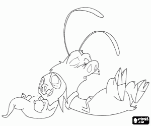 Coloriage Hector dormant, c'est le dragon domestique et assistant Gwizdo et Lian-Chu 